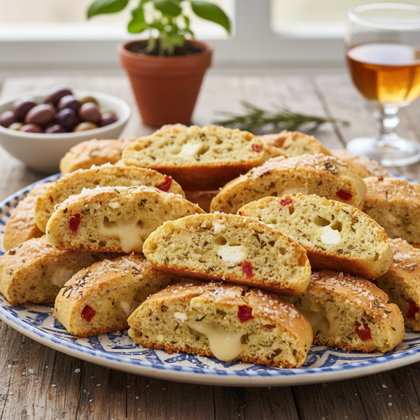 Mediterranean Herb & Cheese Biscotti recipe