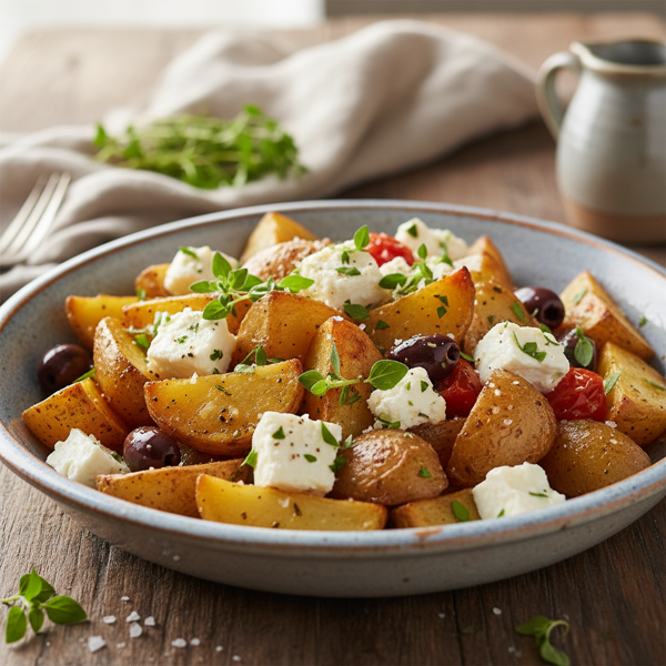 Mediterranean Herbed Feta Roasted Potatoes recipe