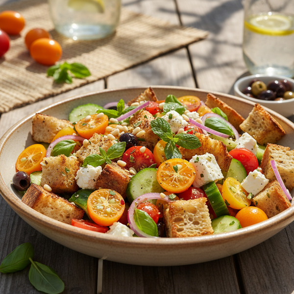 Mediterranean Kumquat Panzanella recipe