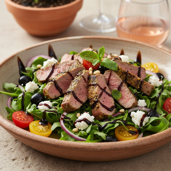 Mediterranean Lamb and Rocket Salad with Aged Balsamic Dressing recipe