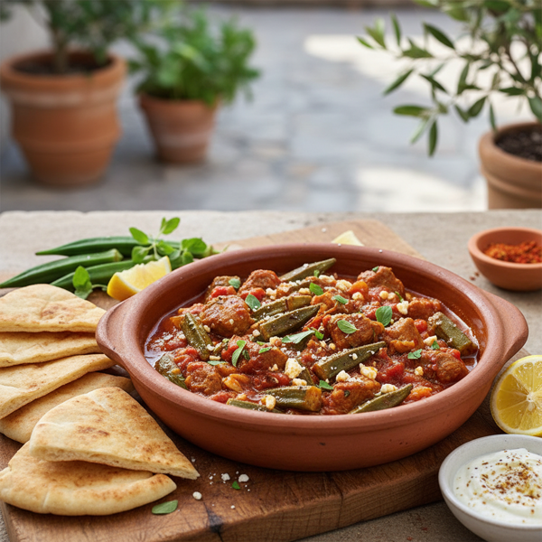 Mediterranean Lamb or Beef and Okra Delight recipe