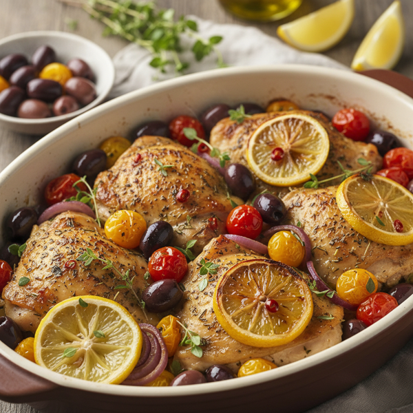 Mediterranean Lemon-Kalamata Chicken Bake recipe
