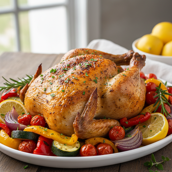 Mediterranean Lemon Herb Chicken with Roasted Vegetables recipe