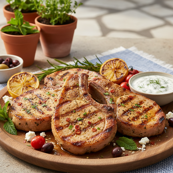 Mediterranean Marinated Pork Chops recipe