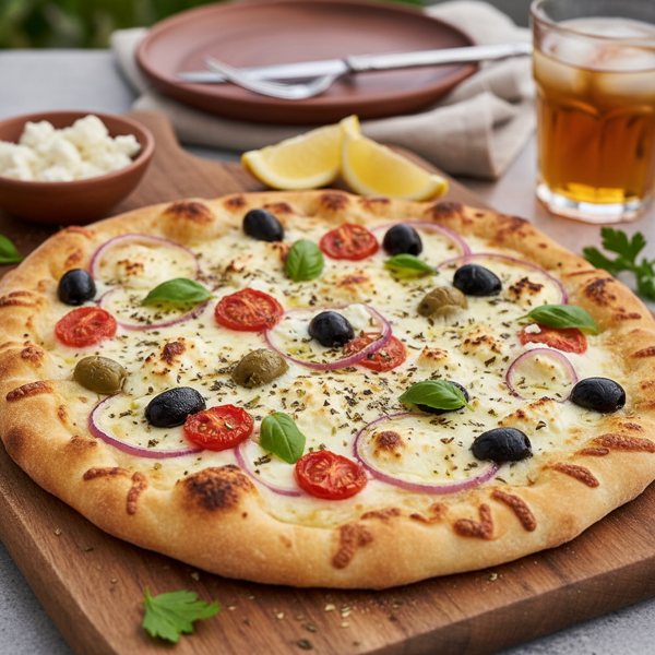 Mediterranean Olive Flatbread Pizza recipe