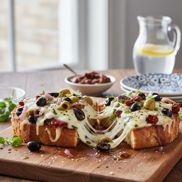 Mediterranean Olive & Cheddar Meltdown recipe