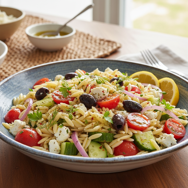 Mediterranean Orzo Salad Delight recipe