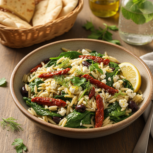 Mediterranean Orzo & Spinach Delight recipe