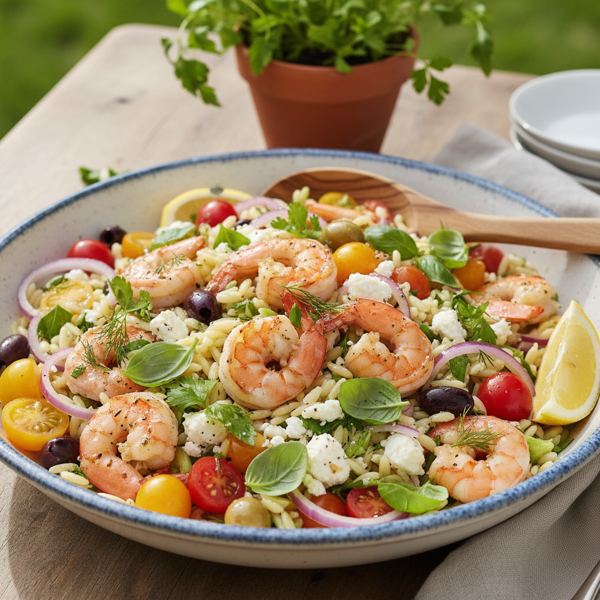 Mediterranean Orzo and Shrimp Salad recipe