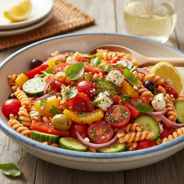 Mediterranean Pasta Gazpacho Salad recipe