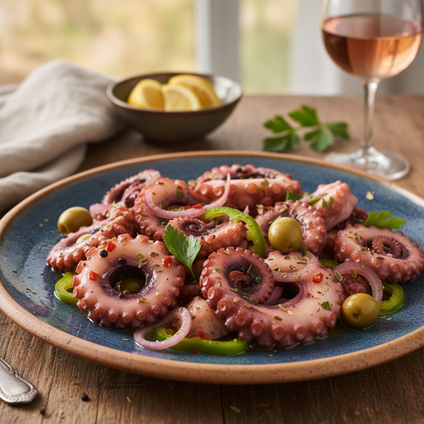 Mediterranean Pickled Octopus (Oktapodi Toursi) recipe