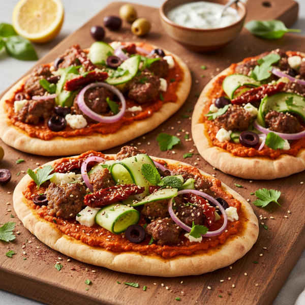 Mediterranean Pita Crunch Pizzas recipe