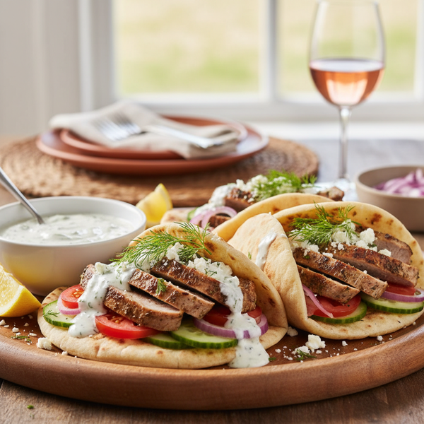 Mediterranean Pork Tenderloin Gyros recipe
