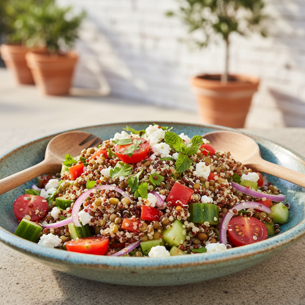 Mediterranean Quinoa & Lentil Salad recipe