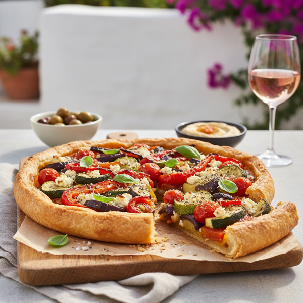 Mediterranean Roast Vegetable and Feta Tart recipe