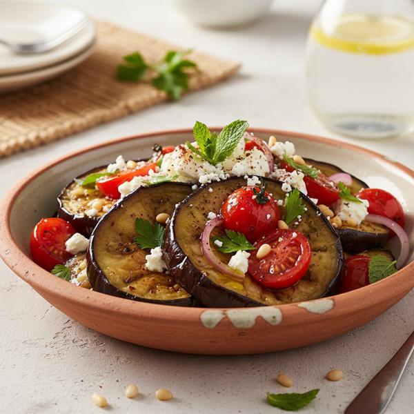 Mediterranean Roasted Aubergine Salad recipe