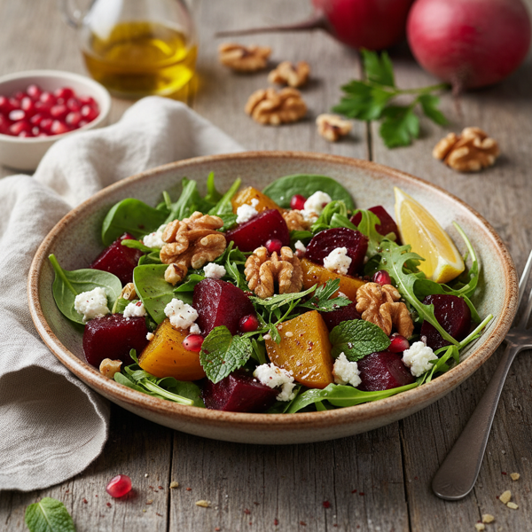 Mediterranean Roasted Beet and Walnut Salad recipe