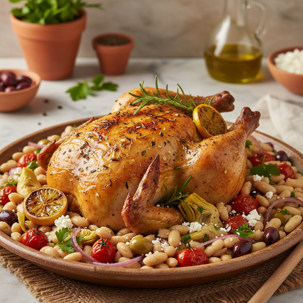 Mediterranean Roasted Chicken & Cannellini Bean Delight recipe