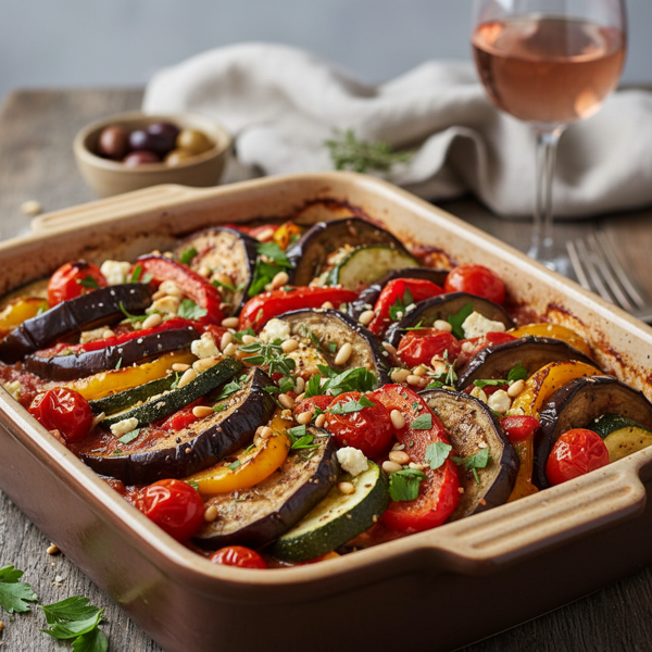 Mediterranean Roasted Eggplant Casserole recipe