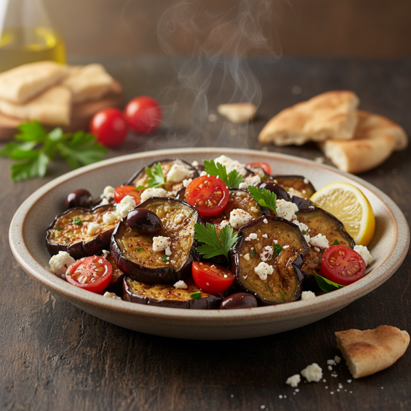 Mediterranean Roasted Eggplant Salad recipe