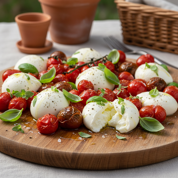 Mediterranean Roasted Tomato and Mozzarella Salad recipe
