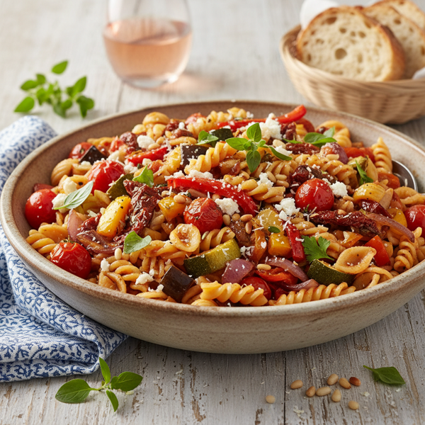 Mediterranean Roasted Vegetable Pasta recipe