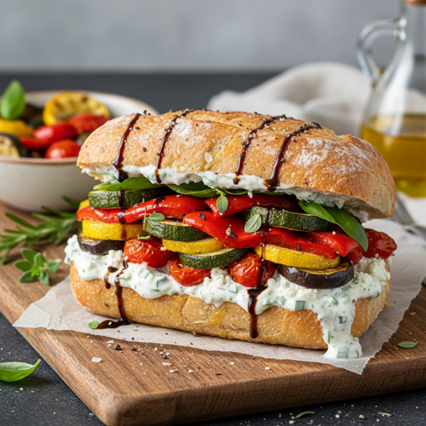 Mediterranean Roasted Vegetable Sandwich recipe