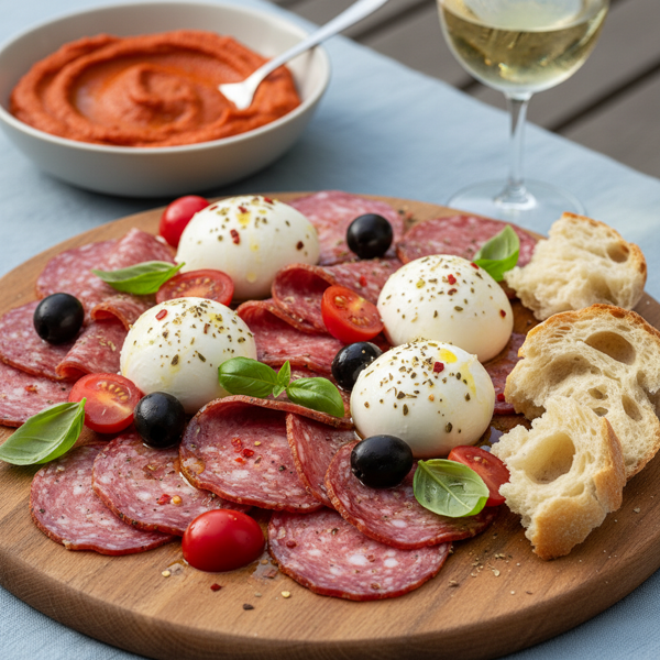 Mediterranean Salami and Mozzarella Delight recipe