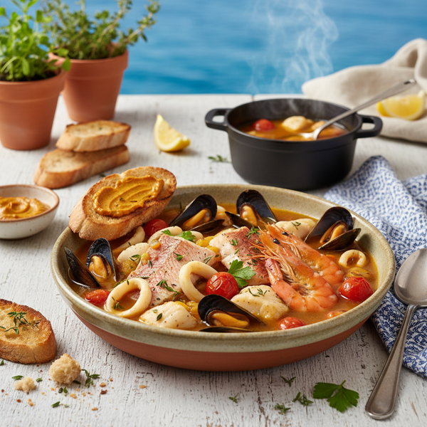 Mediterranean Seafood Bouillabaisse with Rouille recipe