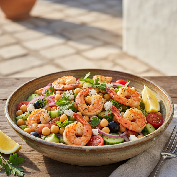 Mediterranean Shrimp & Chickpea Delight Salad recipe