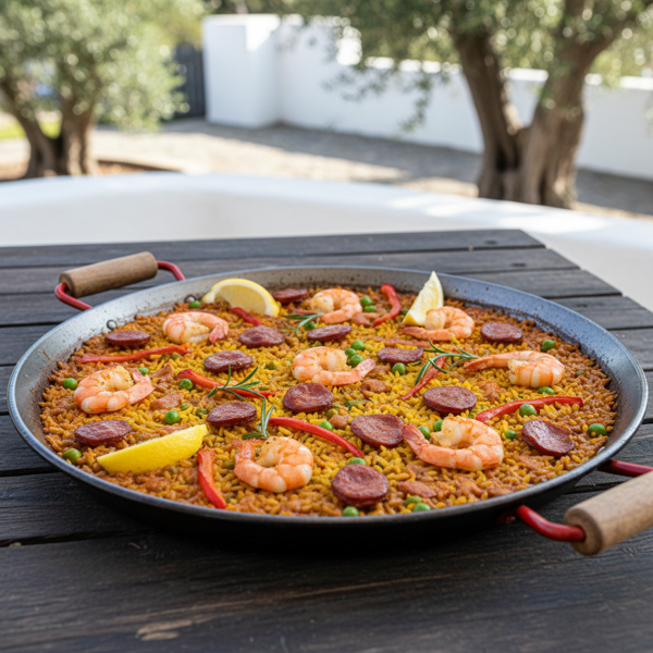 Mediterranean Shrimp & Chorizo Paella recipe