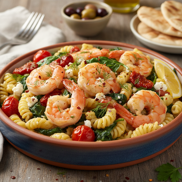 Mediterranean Shrimp & Spinach Mac Cheese Delight recipe