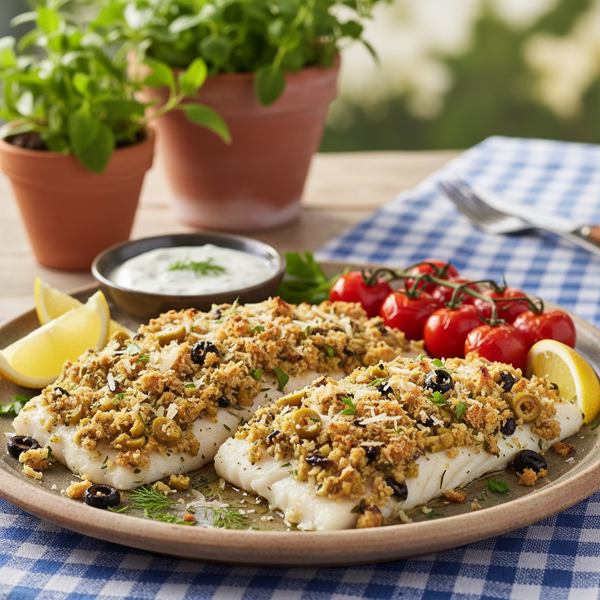 Mediterranean Sole Fillets with Olive-Parmesan Crust recipe