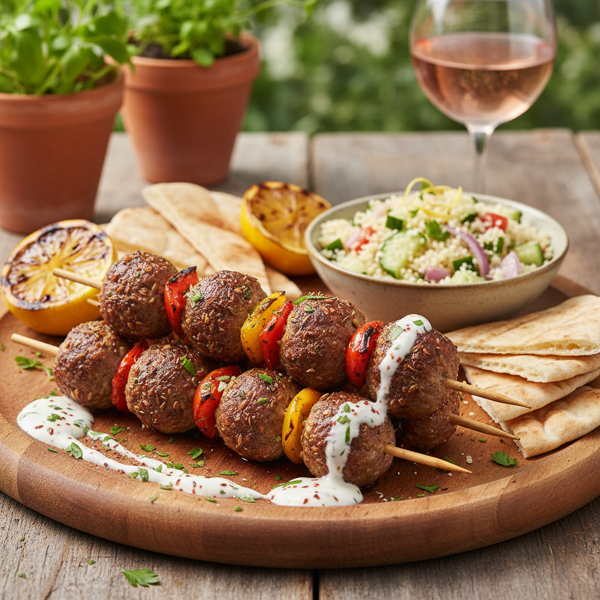 Mediterranean Spiced Meatball Skewers recipe