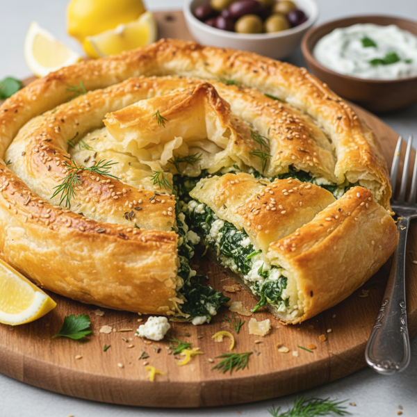Mediterranean Spinach & Feta Phyllo Pie recipe