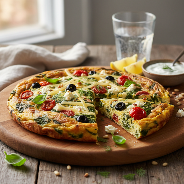 Mediterranean Spinach and Cheese Frittata recipe