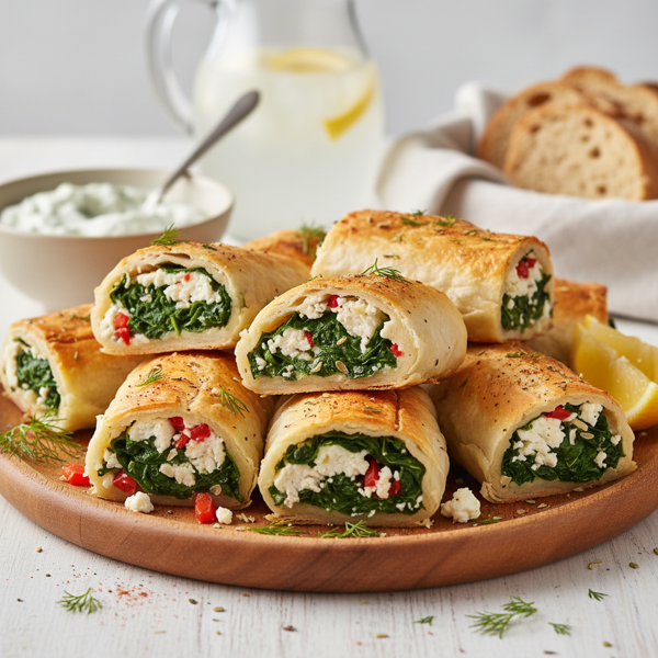 Mediterranean Spinach and Feta Chicken Rolls recipe
