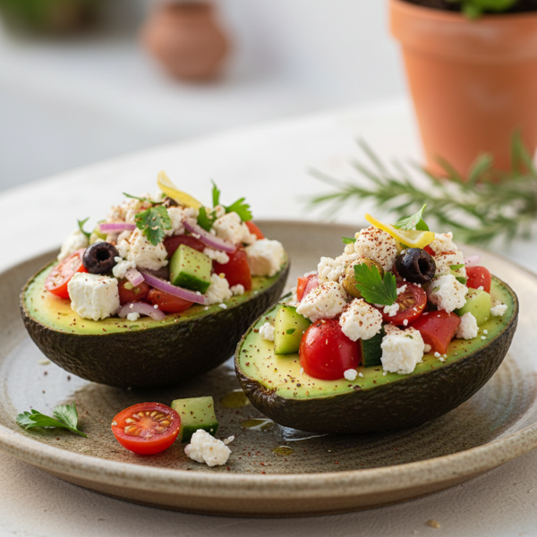 Mediterranean Stuffed Avocado Delight recipe