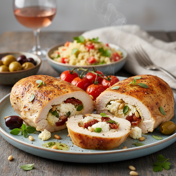 Mediterranean Stuffed Chicken with Sun-Dried Tomatoes and Goat Cheese recipe
