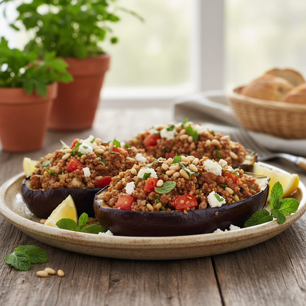 Mediterranean Stuffed Eggplant Delights recipe