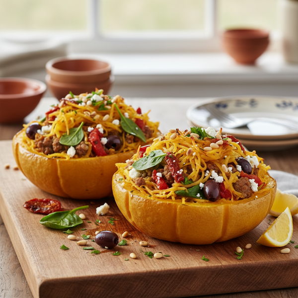 Mediterranean Stuffed Spaghetti Squash recipe