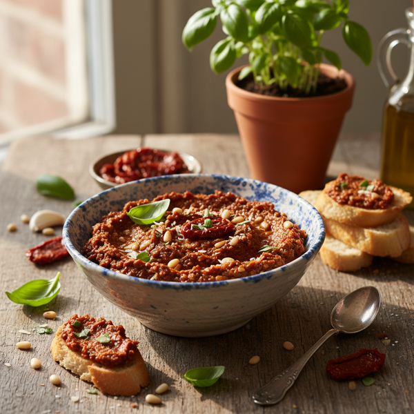 Mediterranean Sun-Dried Tomato Pesto recipe