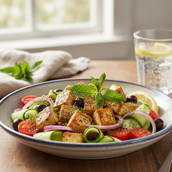 Mediterranean Tofu Feta Salad recipe