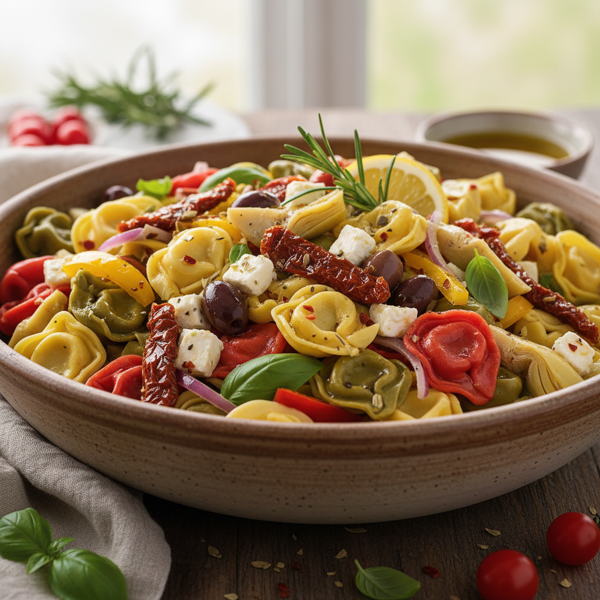 Mediterranean Tortellini Salad with Artichokes & Sun-Dried Tomatoes recipe