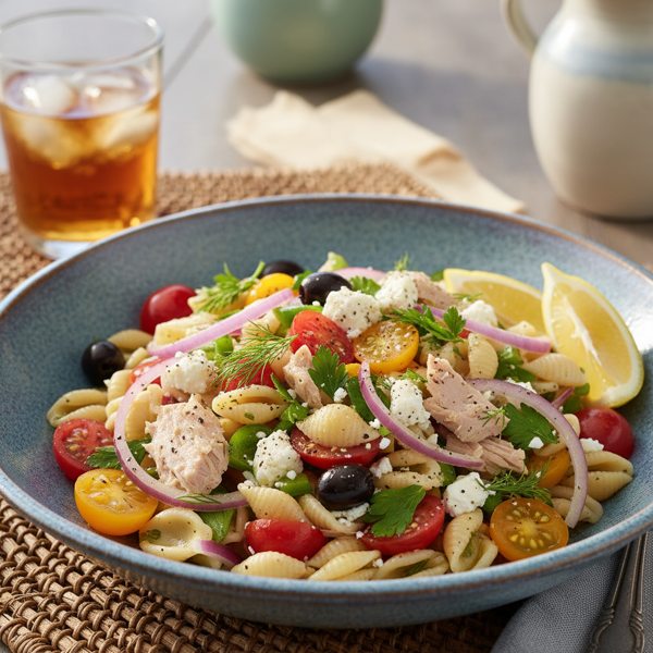 Mediterranean Tuna Pasta Salad recipe