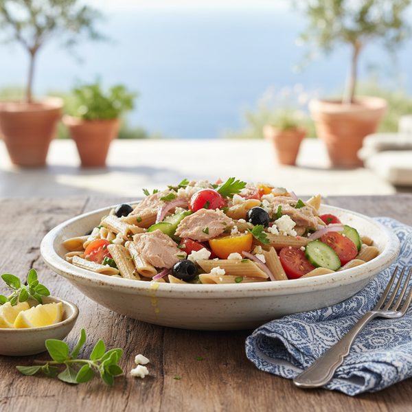 Mediterranean Tuna Penne Salad recipe