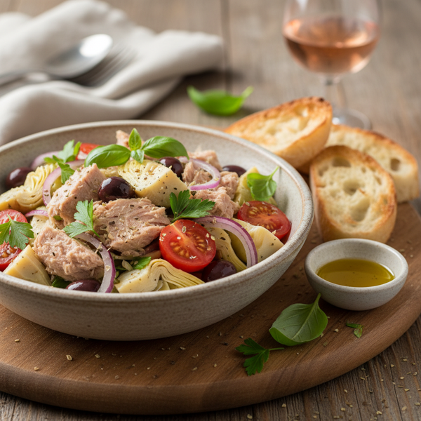 Mediterranean Tuna Salad with Artichokes and Olives recipe