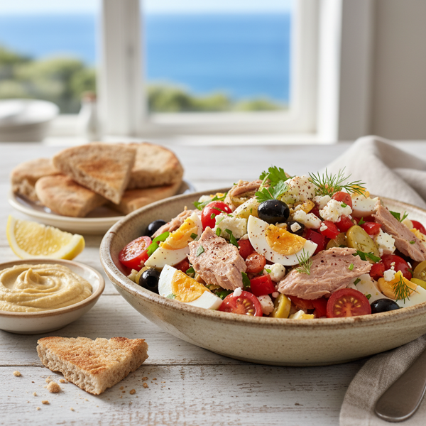 Mediterranean Tuna and Egg Salad Delight recipe