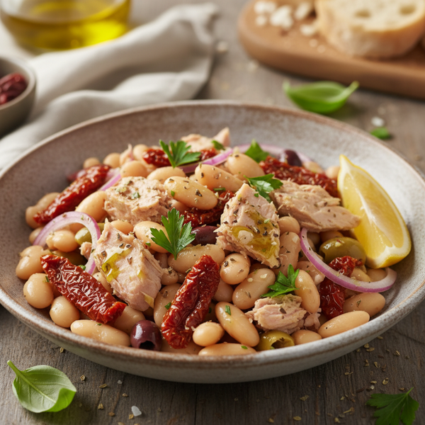 Mediterranean Tuna and White Bean Salad with Sun-Dried Tomatoes recipe
