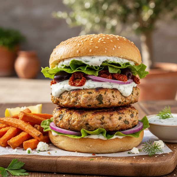 Mediterranean Turkey Delight Burgers recipe